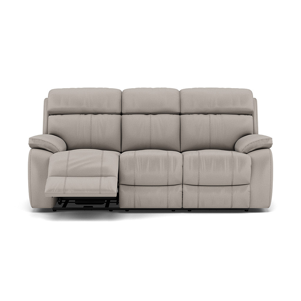 Galaxy 3 Seater Recliner Sofa - 3 Seater Sofa 2 Power Recliners Fabric - Power Recliner with USB 3 Seater Sofas Sterling Home 10 BFAMAD-02 SILVER GREY