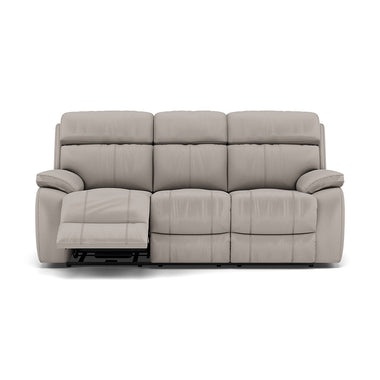 Galaxy 3 Seater Recliner Sofa - 3 Seater Sofa 2 Power Recliners Fabric - Power Recliner with USB 3 Seater Sofas Sterling Home 11 BFAMAD-02 SILVER GREY