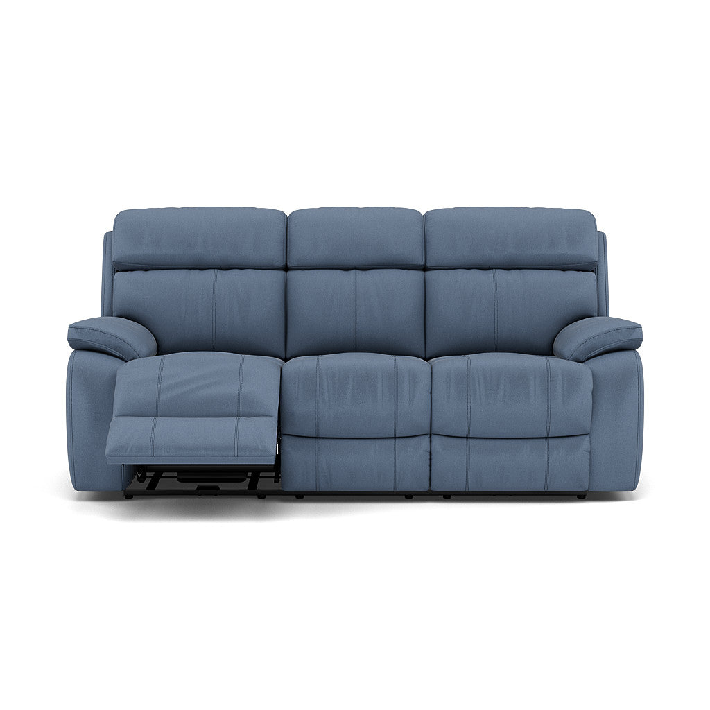 Galaxy 3 Seater Recliner Sofa - 3 Seater Sofa 2 Manual Recliners Fabric - Manual Recliner 3 Seater Sofas Sterling Home 11 BFA-MAD-08 PACIFIC BLUE