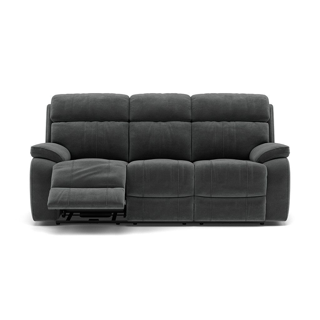 Galaxy 3 Seater Recliner Sofa - 3 Seater Sofa 2 Manual Recliners Fabric - Manual Recliner 3 Seater Sofas Sterling Home 14 FAB-MEG-20 PEWTER
