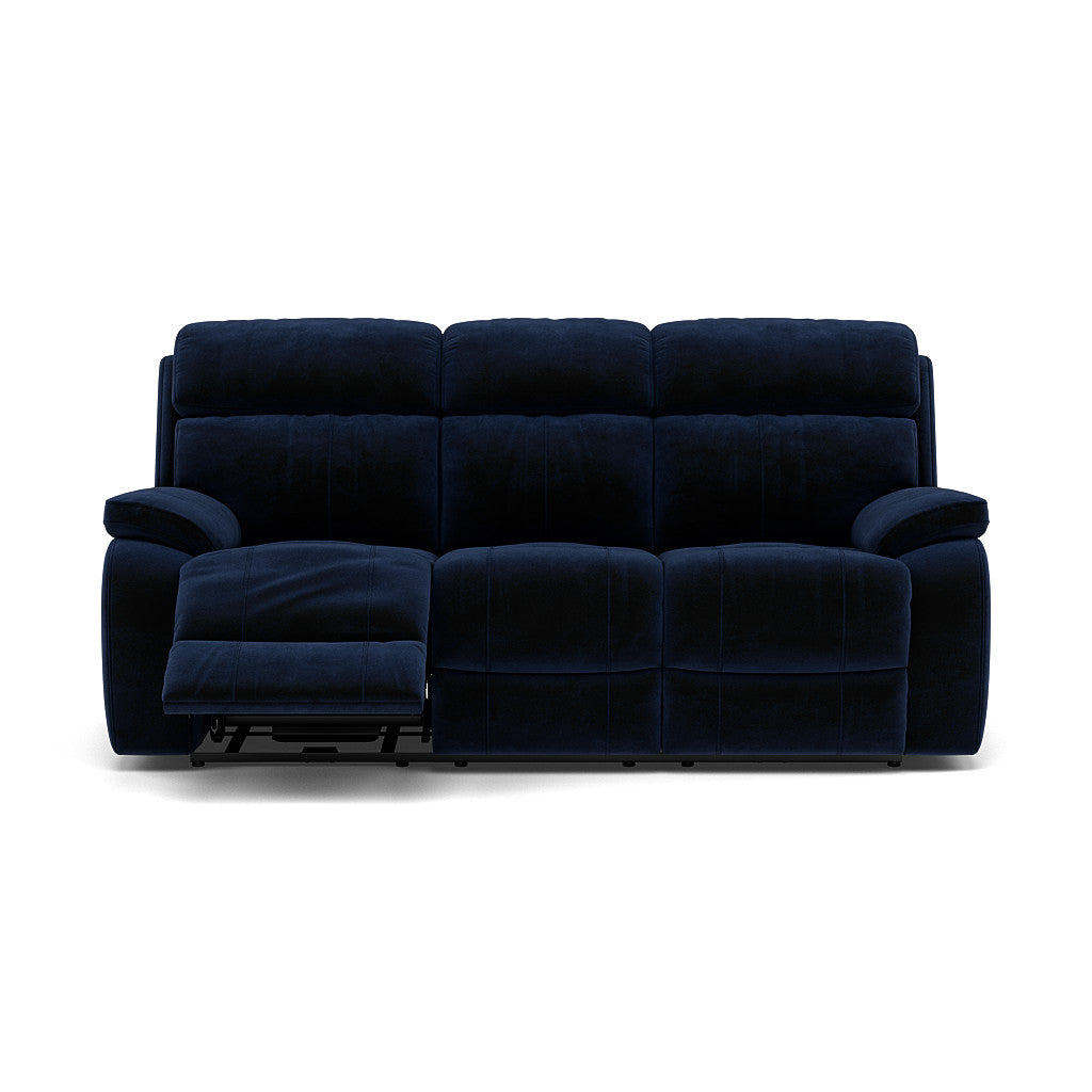 Galaxy 3 Seater Recliner Sofa - 3 Seater Sofa 2 Power Recliners Fabric - Power Recliner with USB 3 Seater Sofas Sterling Home 15 FAB-MEG-28 NAVY