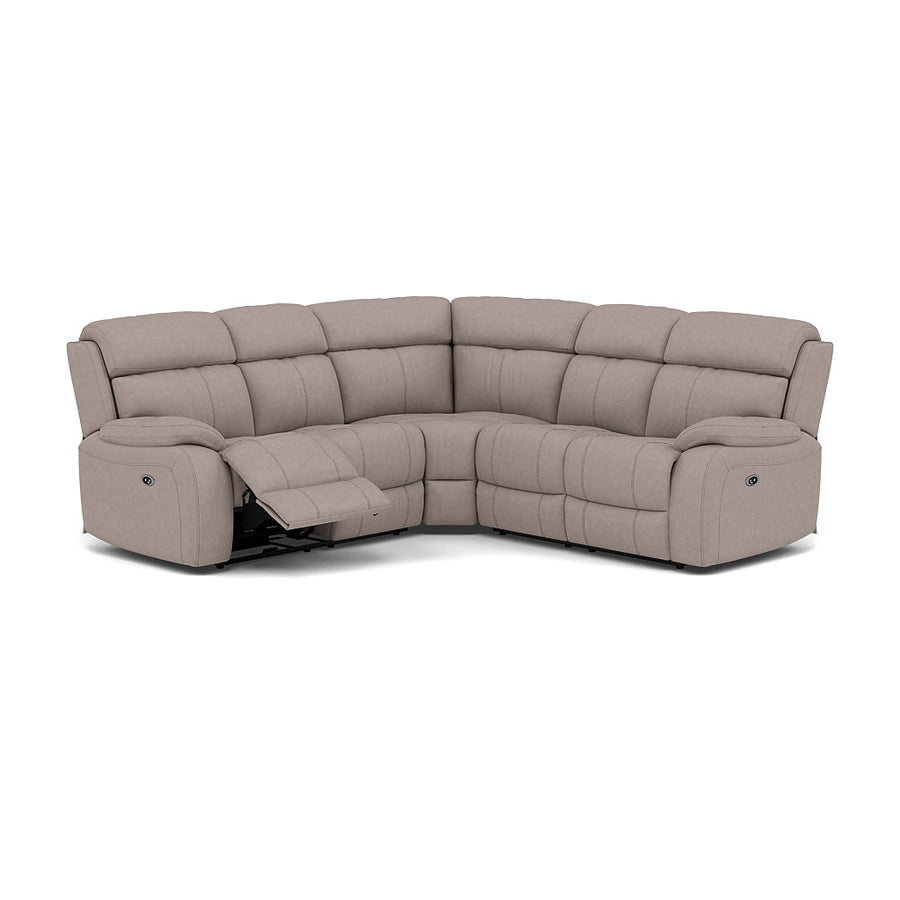 Galaxy Corner Recliner Sofa - Combination 3 2 Corner 2 with 2 Power Recliners Fabric - Left Hand Facing - Power Recliner with USB