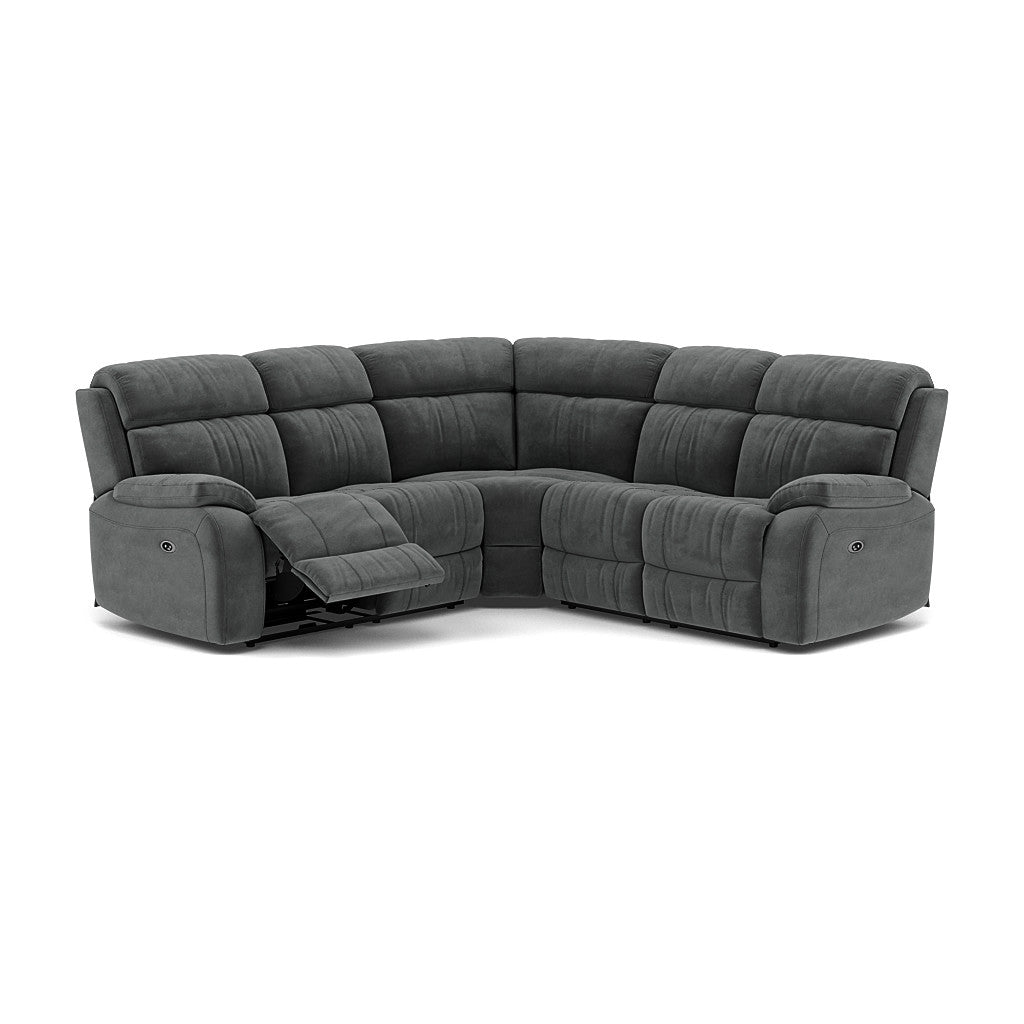 Galaxy Corner Recliner Sofa - Combination 3 2 Corner 2 with 2 Power Recliners Fabric - Left Hand Facing - Power Recliner with USB Corner Sofas Sterling Home 16 FAB-MEG-20 PEWTER