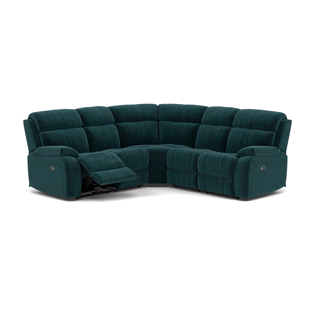 Galaxy Corner Recliner Sofa - Combination 3 2 Corner 2 with 2 Power Recliners Fabric - Left Hand Facing - Power Recliner with USB Corner Sofas Sterling Home 18 FAB-MEG-36 LAKE GREEN