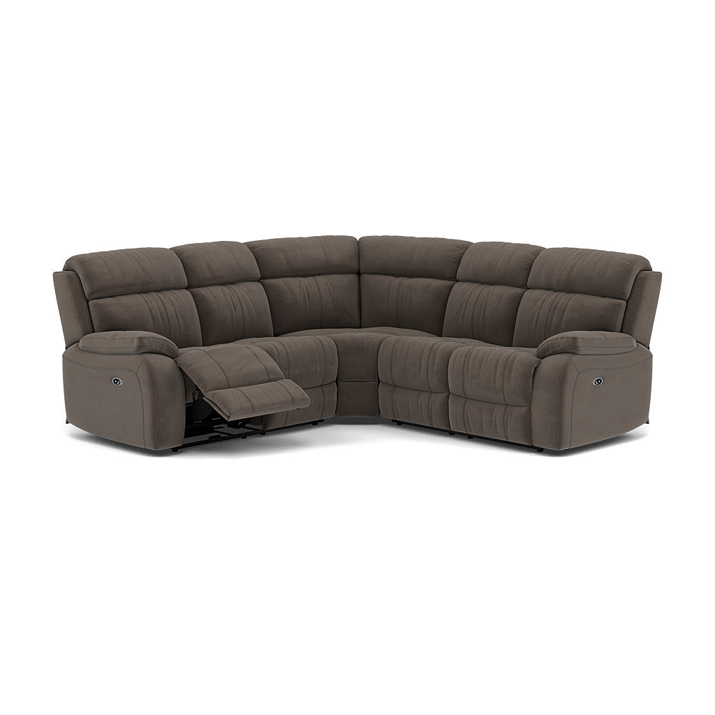 Galaxy Corner Recliner Sofa - Combination 3 2 Corner 2 with 2 Power Recliners Fabric - Left Hand Facing - Power Recliner with USB Corner Sofas Sterling Home 15 FAB-MEG-51 DK TAUPE