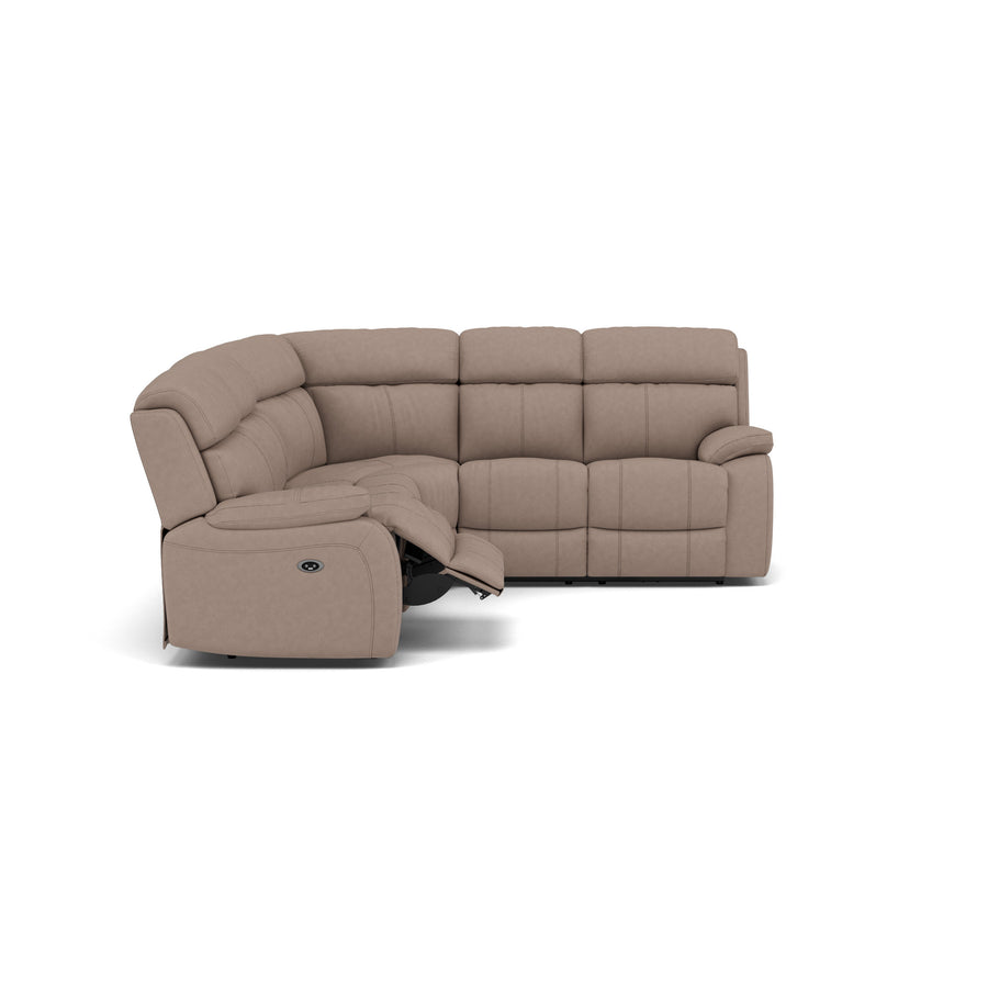 Galaxy Corner Recliner Sofa - Combination 3 2 Corner 2 with 2 Power Recliners Fabric - Left Hand Facing - Power Recliner with USB