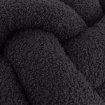 Boucle Knot Fleece Cushion Black Sterling Home 2