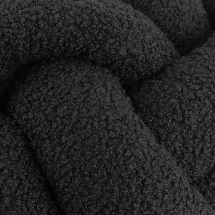 Boucle Knot Fleece Cushion Black Sterling Home 2
