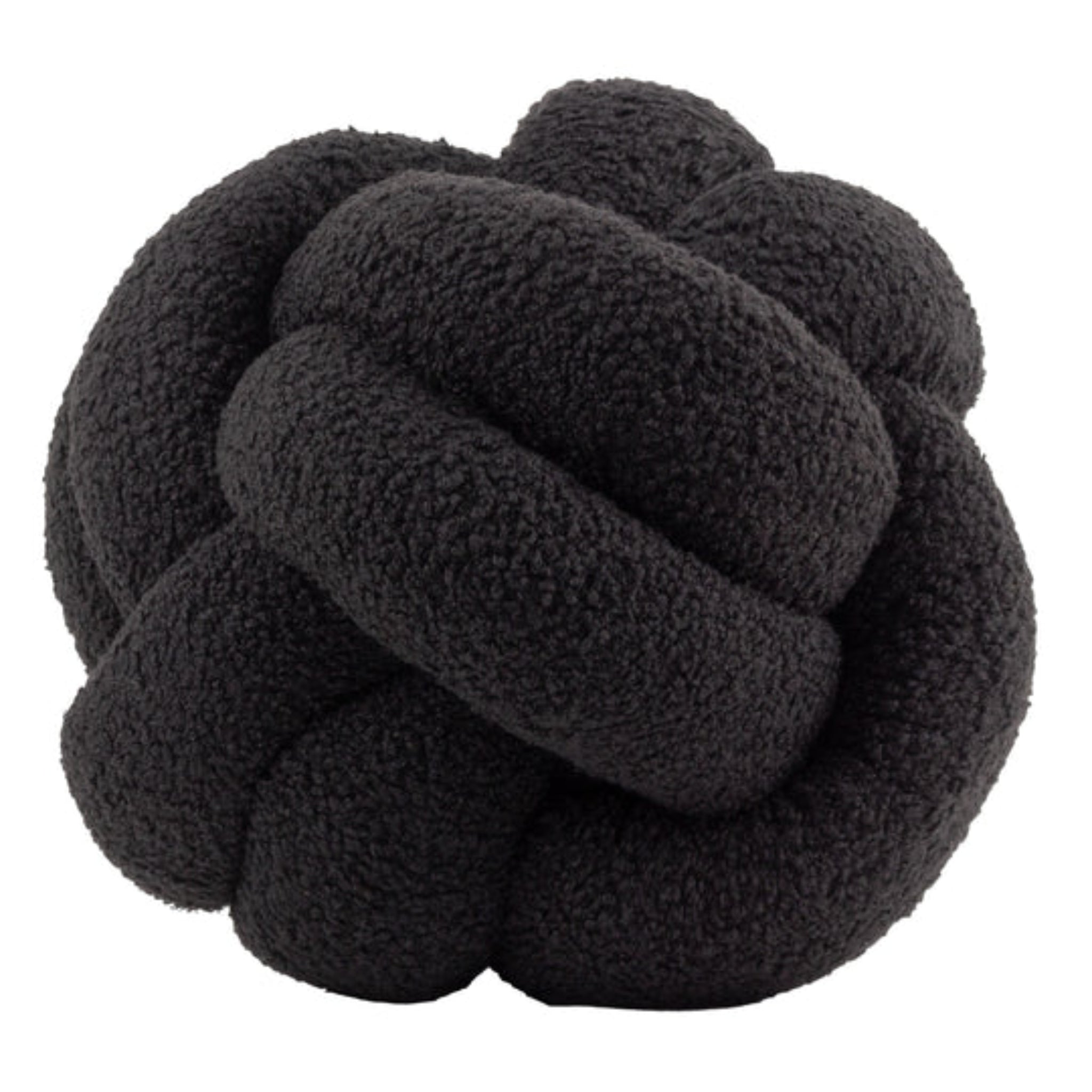 Boucle Knot Fleece Cushion Black Sterling Home 3