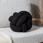 Boucle Knot Fleece Cushion Black Sterling Home 1