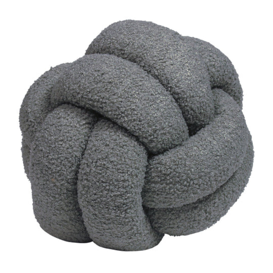 Boucle Knot Fleece Cushion Charcoal Sterling Home 2