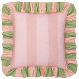 Birdie Stripe Ruffle Square Cushion