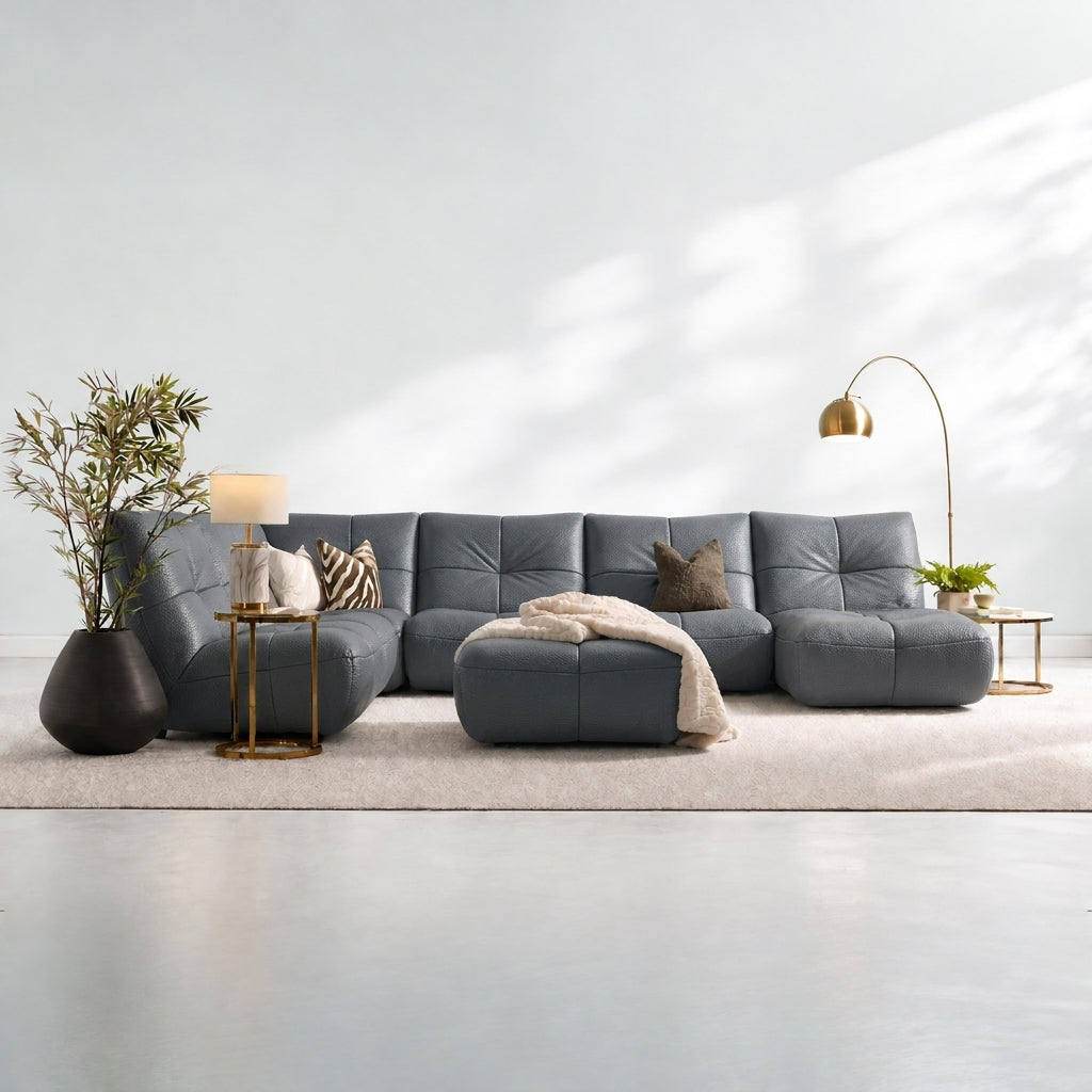 Comet Corner Sofa - Combination 1 - Corner Sofa Group With Footstool Cat 20S — BXS-023C BLACK, gallery image 1