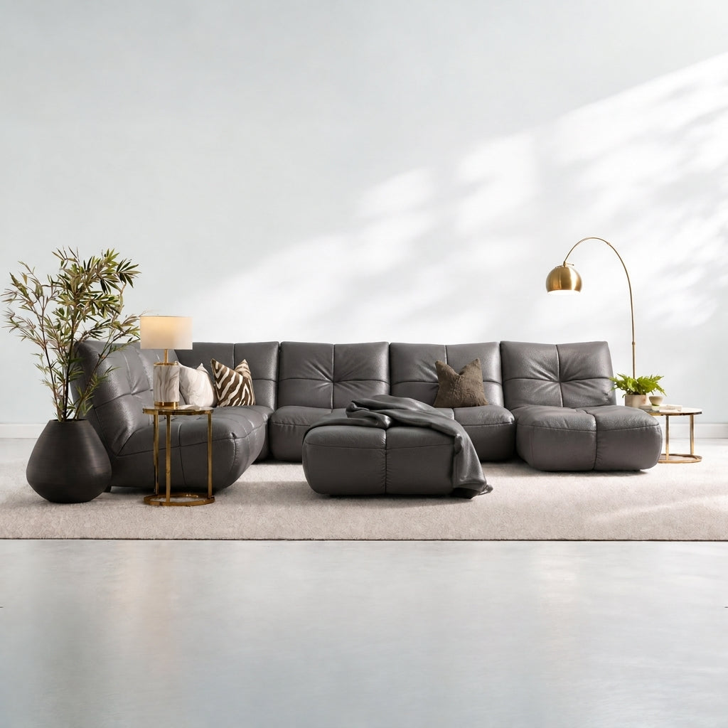Comet Corner Sofa - Combination 1 - Corner Sofa Group With Footstool Cat 20S — BXS-037C WALNUT, gallery image 1