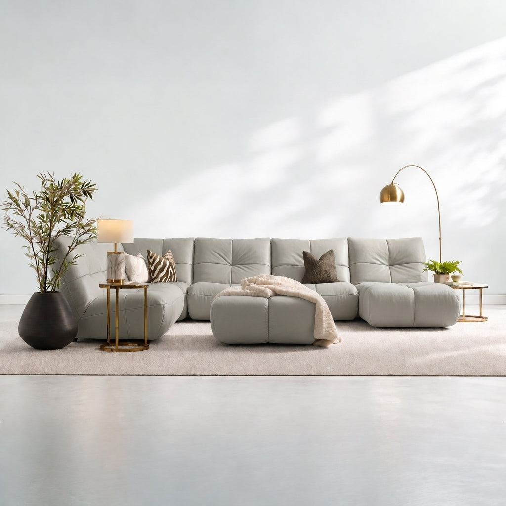 Comet Corner Sofa - Combination 1 - Corner Sofa Group With Footstool Cat 20S — BXS-041E SILVER GREY, gallery image 1