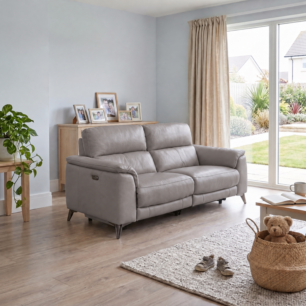 Allegra 3 Seater Recliner Sofa - 2.5 Seater Power Recliner with Power Headrest Cat 20S - Power with Power Headrest & USB — BXS-042E ELEPHANT, gallery image 2