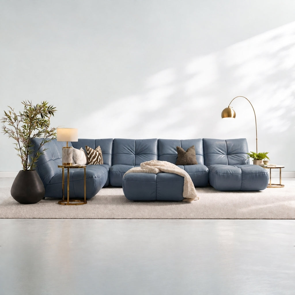 Comet Corner Sofa - Combination 1 - Corner Sofa Group With Footstool Cat 20S — BXS-313E OCEAN BLUE, gallery image 1