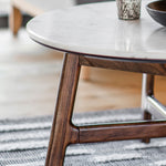 Barcelona Round Coffee Table - Round Coffee Table Dark Wood / Marble Sterling Home 3