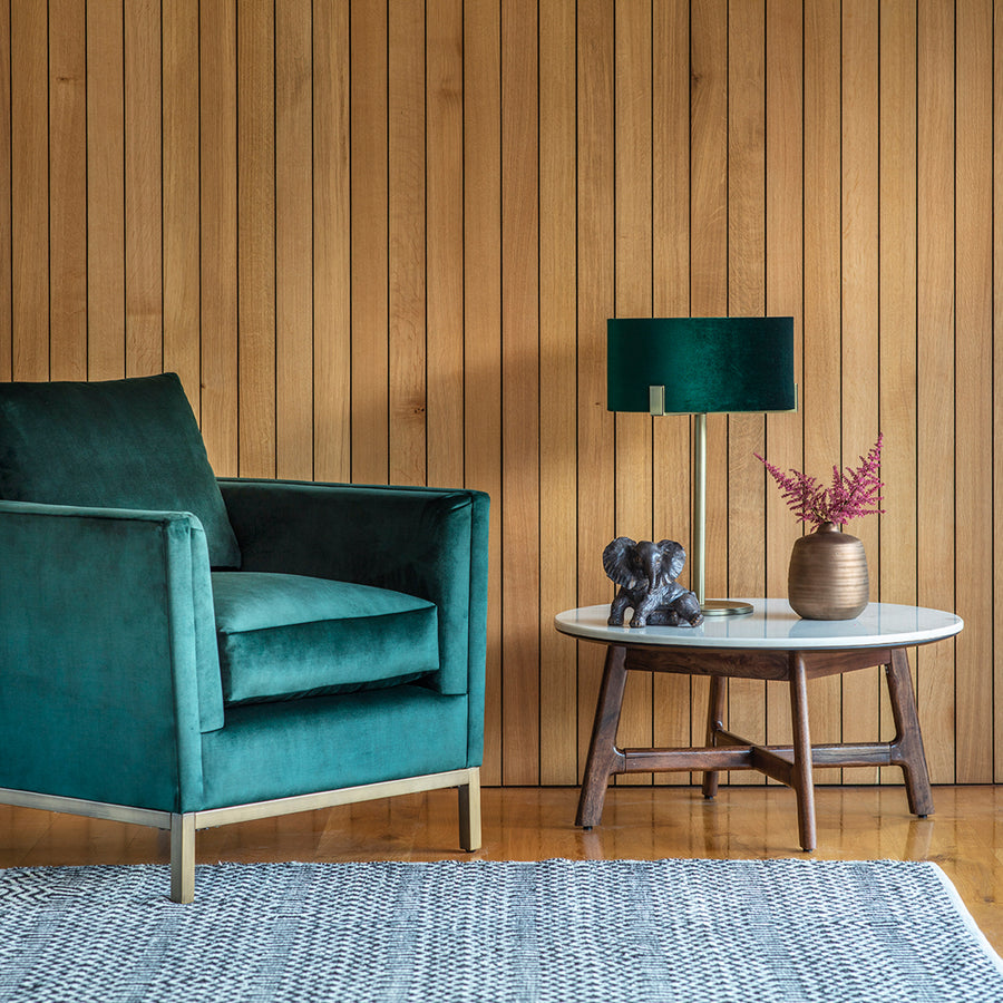Barcelona Round Coffee Table - Round Coffee Table Dark Wood / Marble Sterling Home 2