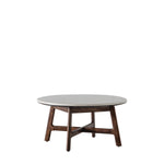 Barcelona Round Coffee Table - Round Coffee Table Dark Wood / Marble Sterling Home 1