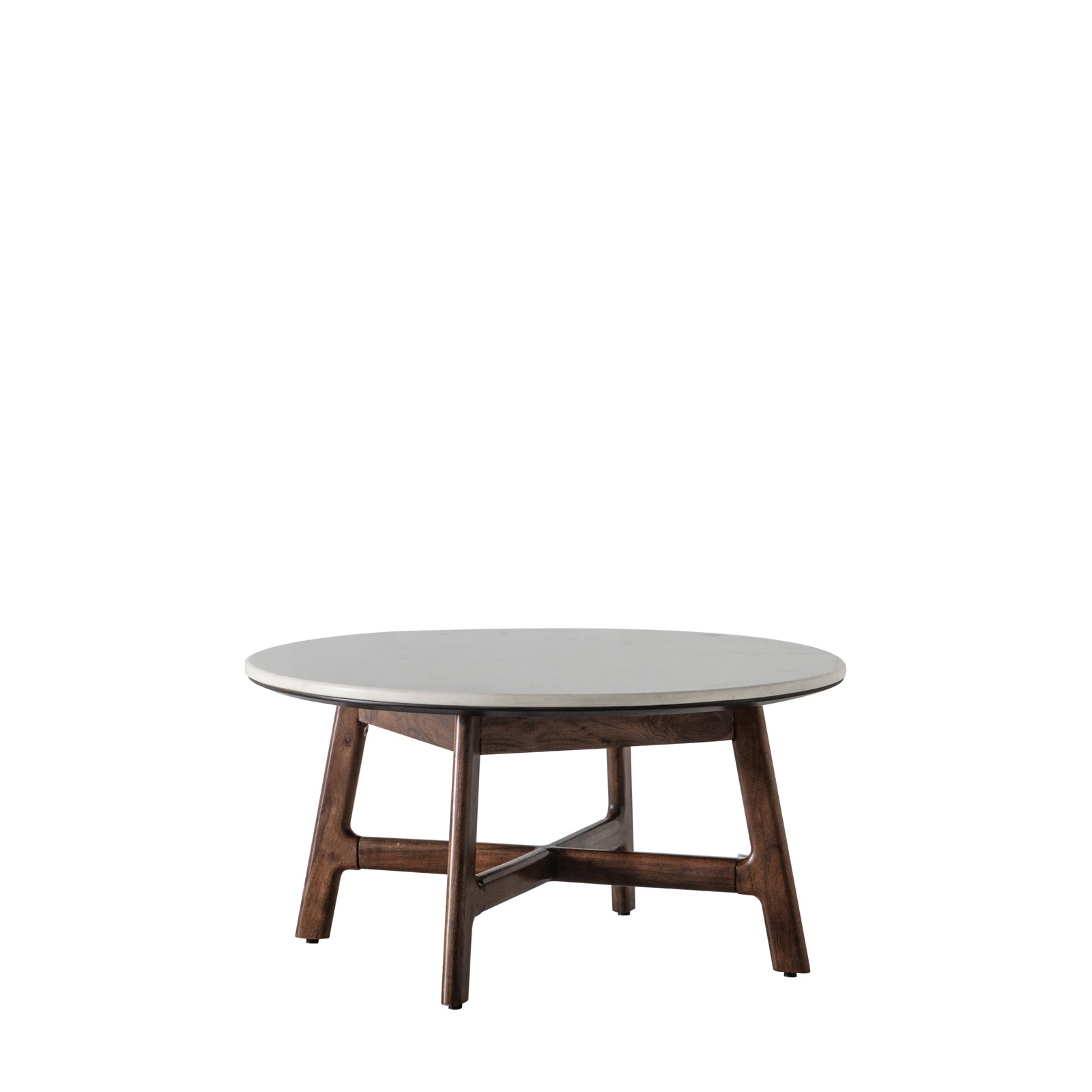 Barcelona Round Coffee Table - Round Coffee Table Dark Wood / Marble Sterling Home 1