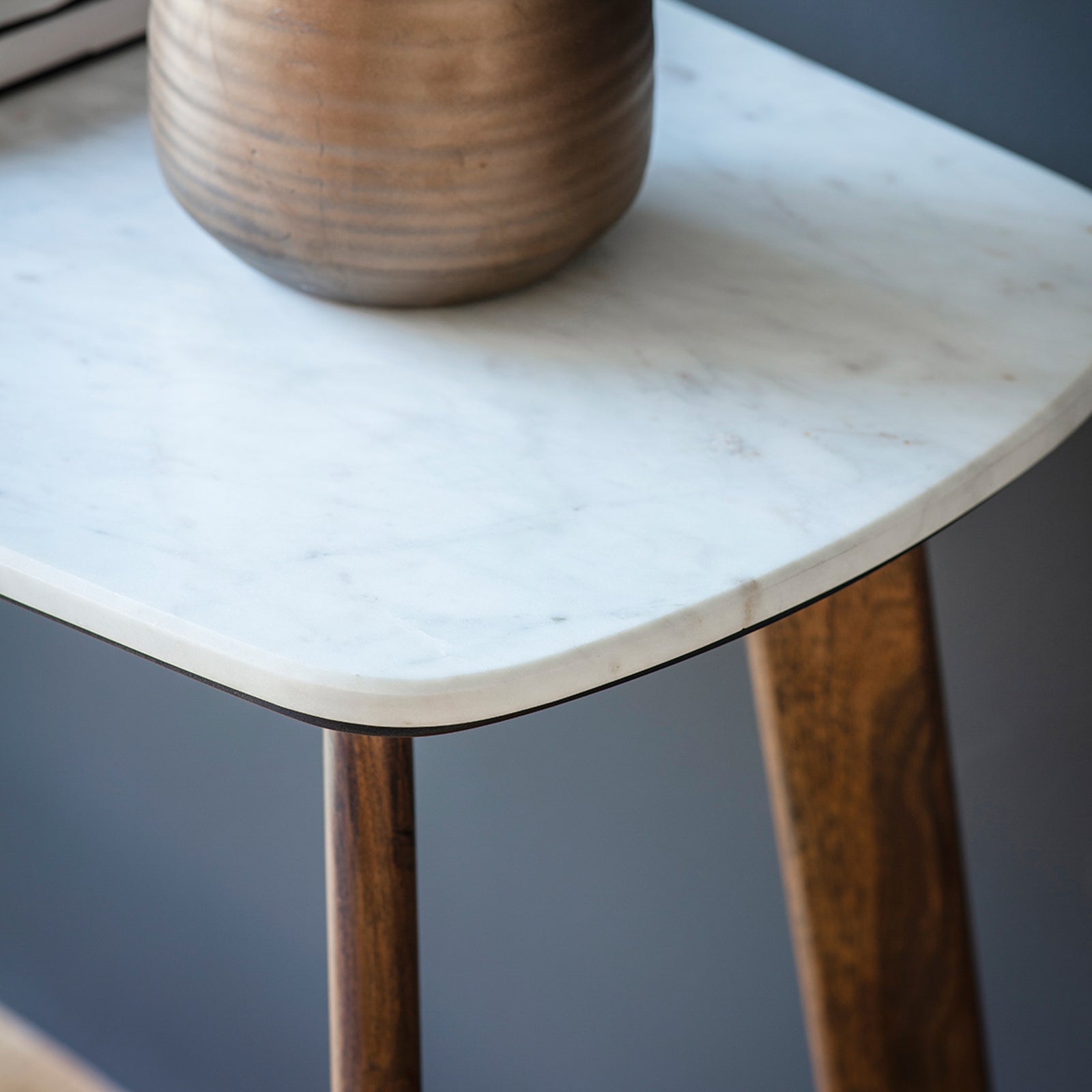 Barcelona Console Table - Console Table Dark Wood / Marble Sterling Home 4