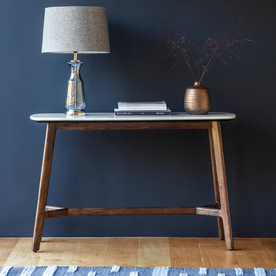 Barcelona Console Table - Console Table Dark Wood / Marble Sterling Home 2