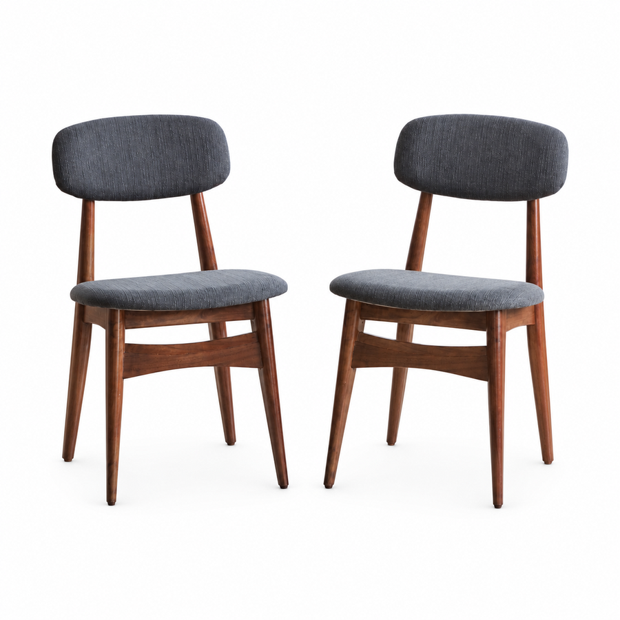 Barcelona Pair of Dining Chairs - Dining Chair - Pair Dark Wood / Grey Sterling Home 1