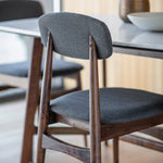 Barcelona Pair of Dining Chairs - Dining Chair - Pair Dark Wood / Grey Sterling Home 3