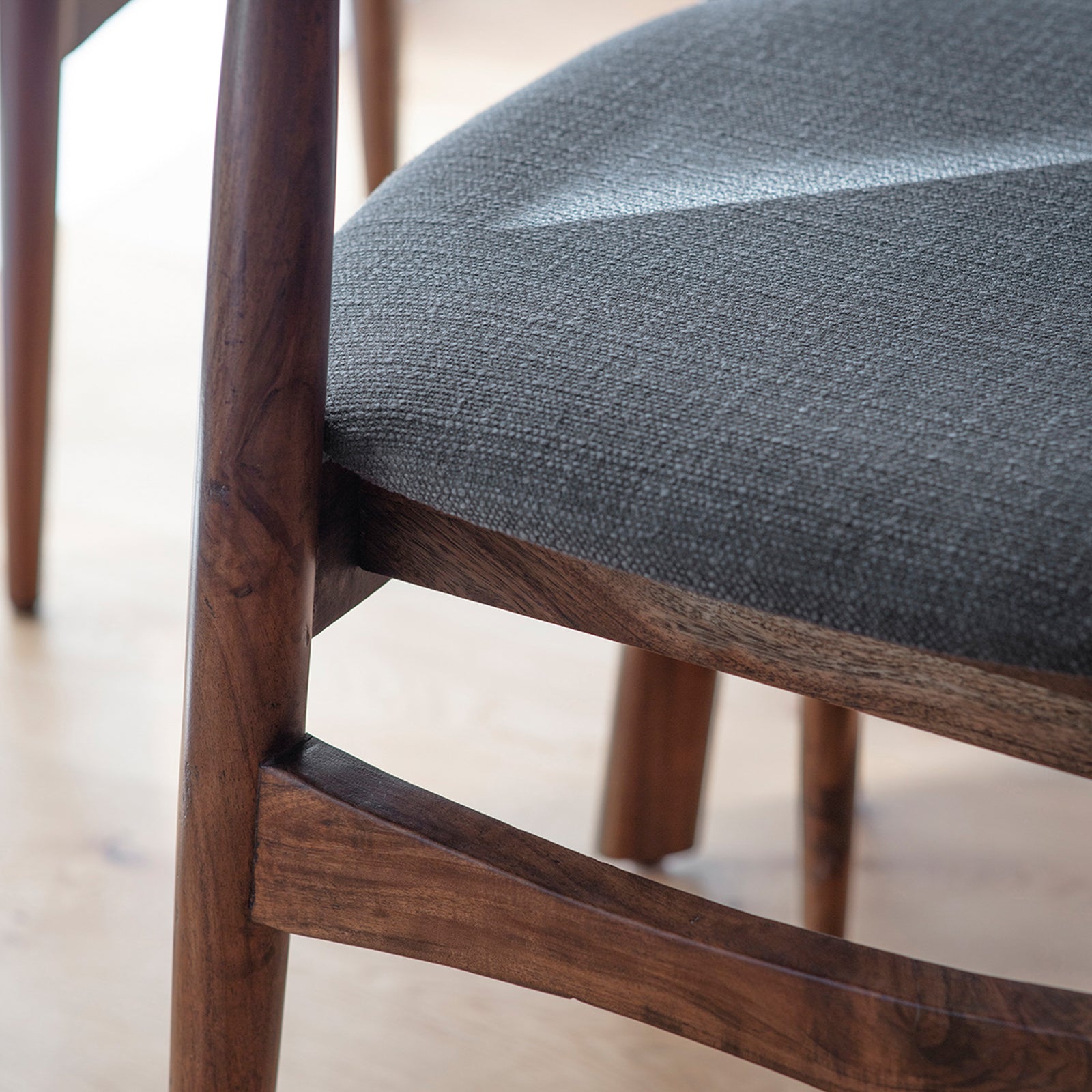 Barcelona Pair of Dining Chairs - Dining Chair - Pair Dark Wood / Grey Sterling Home 4