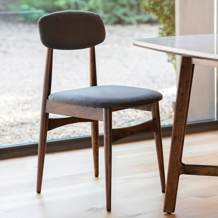 Barcelona Pair of Dining Chairs - Dining Chair - Pair Dark Wood / Grey Sterling Home 2