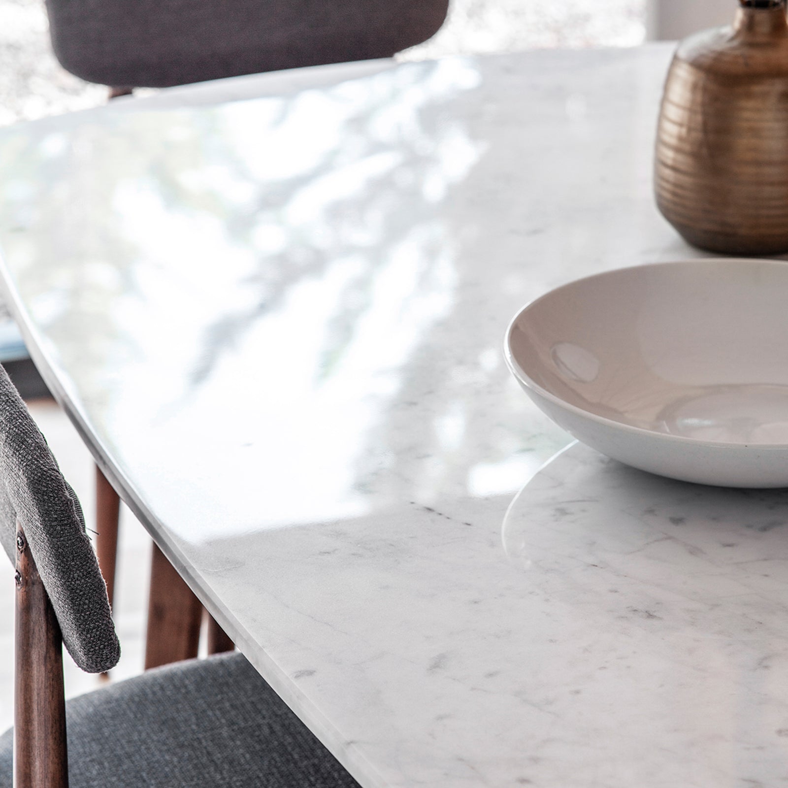 Barcelona Dining Table - Dining Table 160x90cm Dark Wood / Marble Sterling Home 3