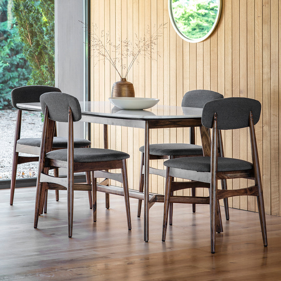 Barcelona Dining Table - Dining Table 160x90cm Dark Wood / Marble Sterling Home 2