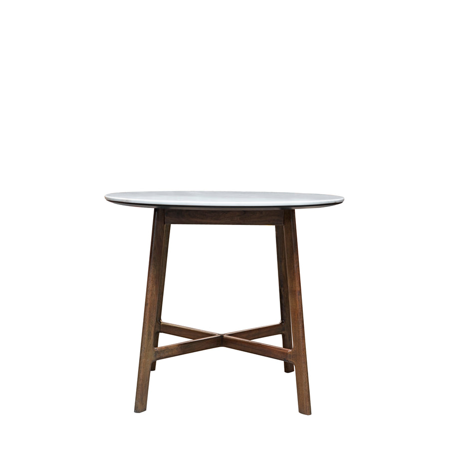 Barcelona Round Dining Table - Dining Table Round 90cm Dark Wood / Marble Sterling Home 1