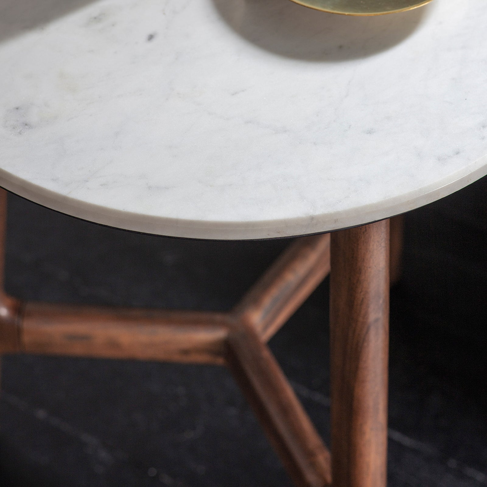 Barcelona Side Table - Side Table Dark Wood / Marble Sterling Home 3