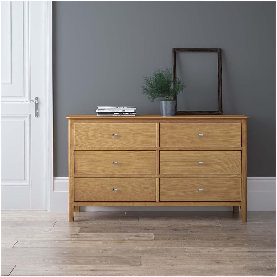 Bexley 3 + 3 Drawer Chest - 3 + 3 Drawer Chest Oak