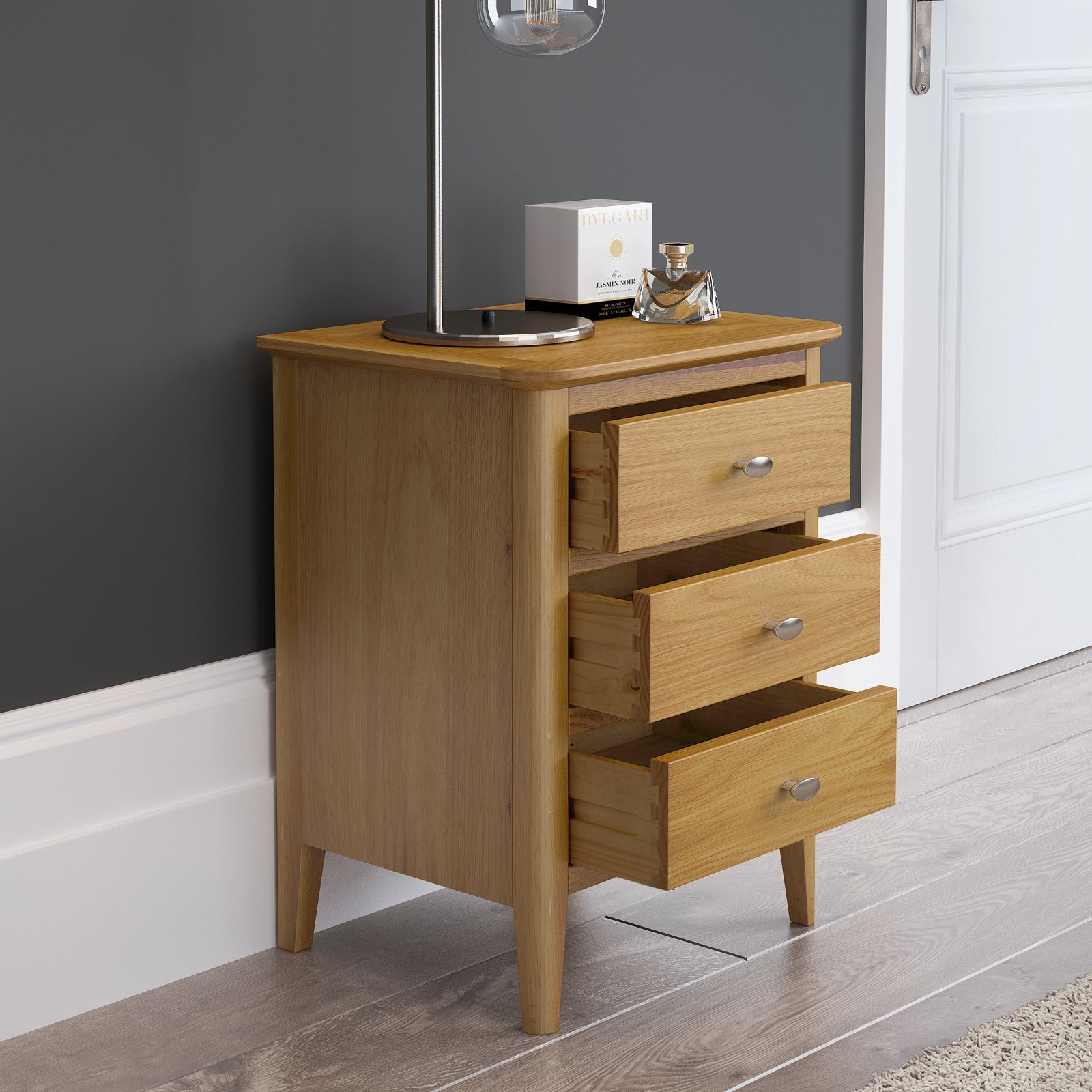 Bexley Bedside - Bedside Chest Oak Bedside Tables Sterling Home 2