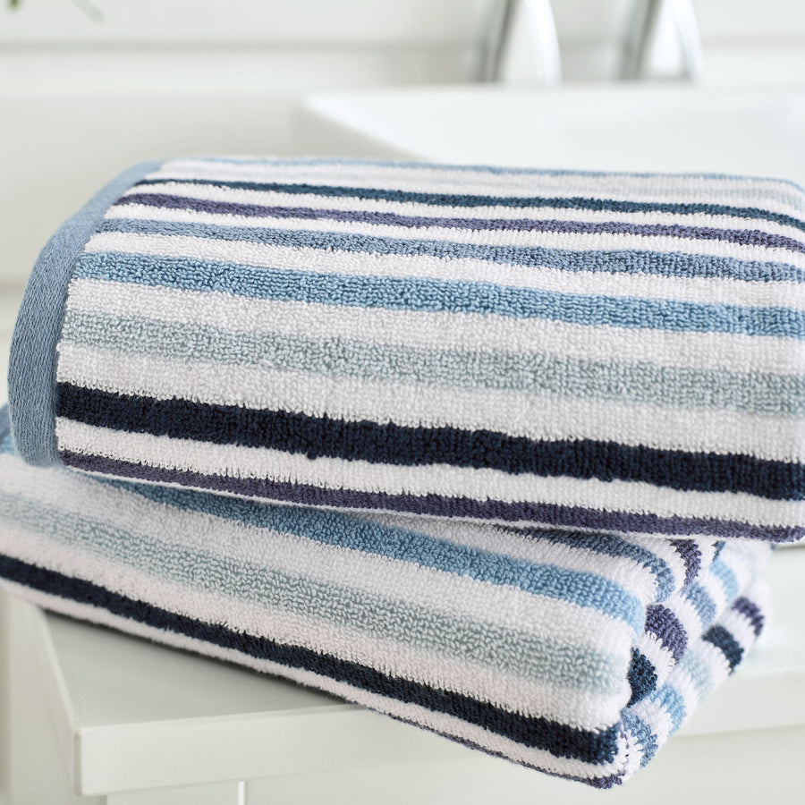 Bliss Linear Stripe Towel Blue - Bliss Linear Stripe Bath Sheet Blue Sterling Home 2