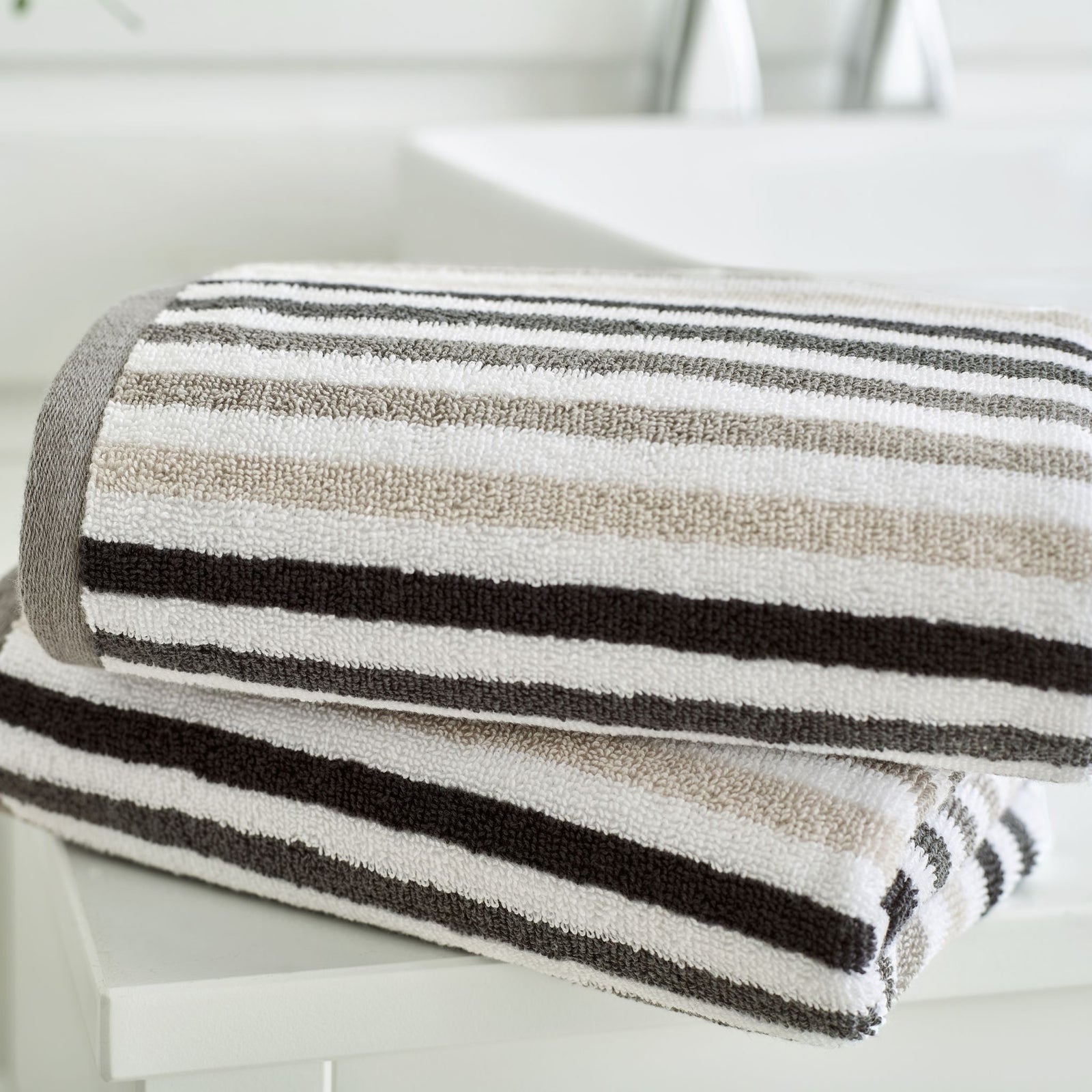 Bliss Linear Stripe Towel Chrome - Bliss Linear Stripe Bath Sheet Chrome Sterling Home 2