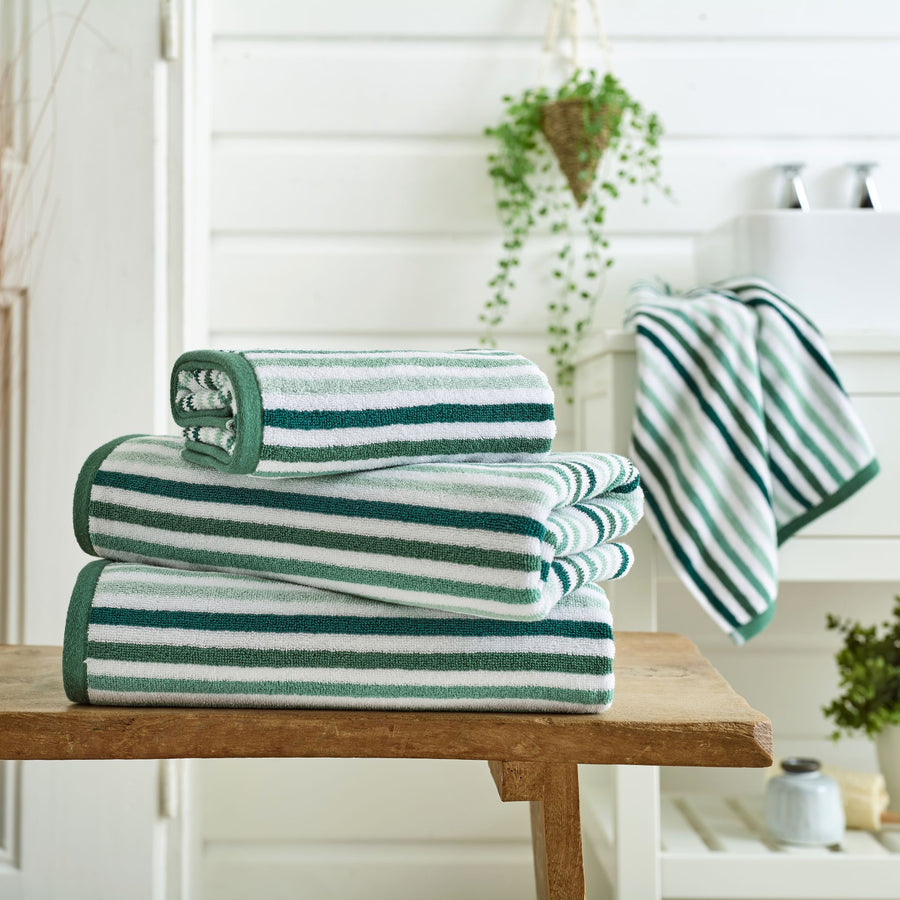 Bliss Linear Stripe Towel Green - Bliss Linear Stripe Bath Towel Green Sterling Home 1