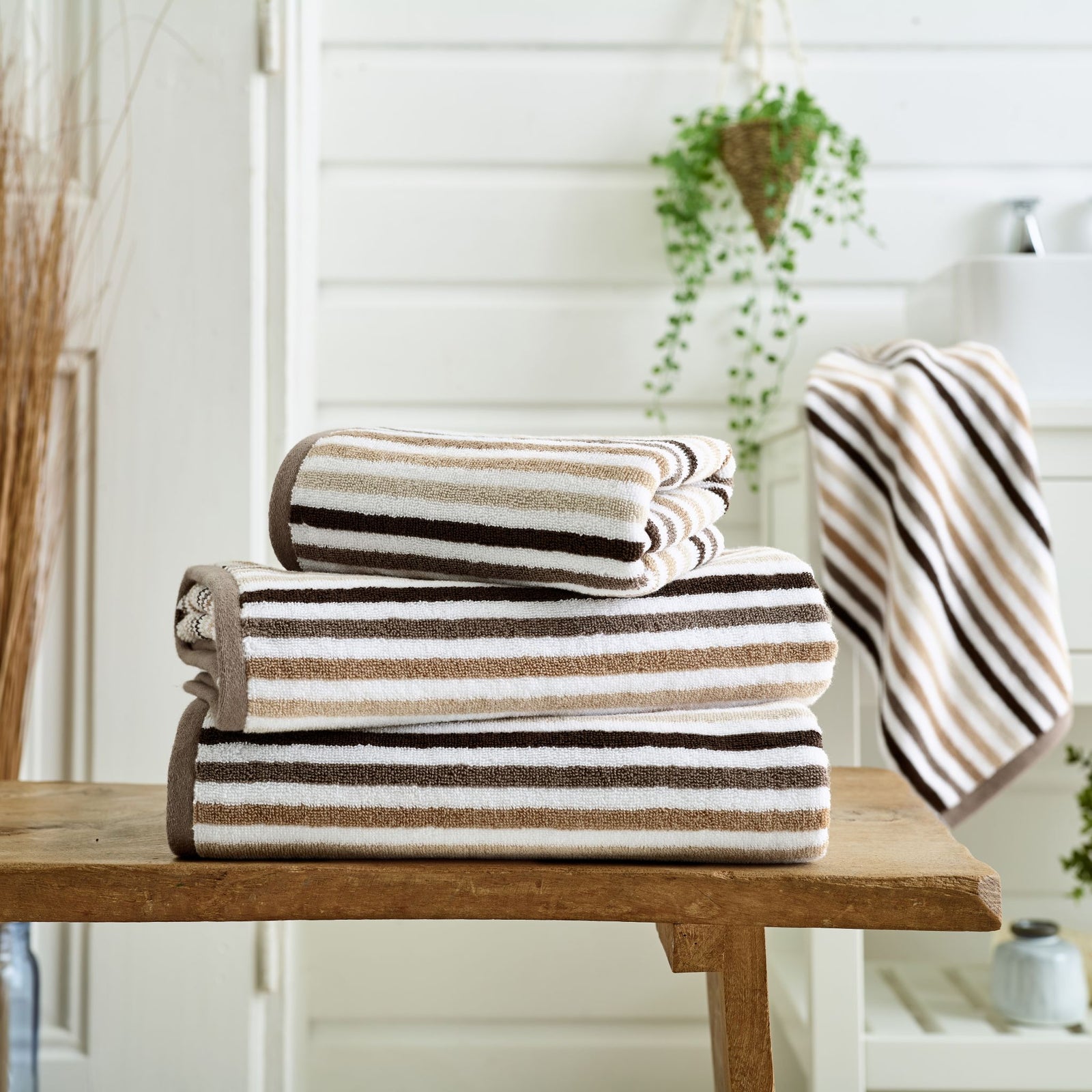 Bliss Linear Stripe Towel Natural - Bliss Linear Stripe Bath Towel Natural Sterling Home 1
