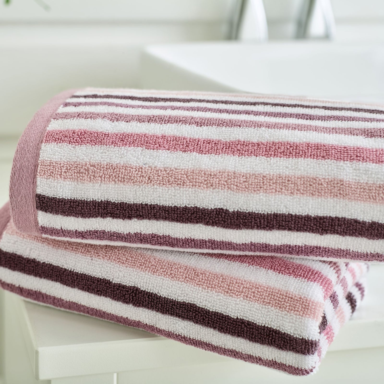 Bliss Linear Stripe Towel Pink - Bliss Linear Stripe Bath Sheet Pink Sterling Home 2