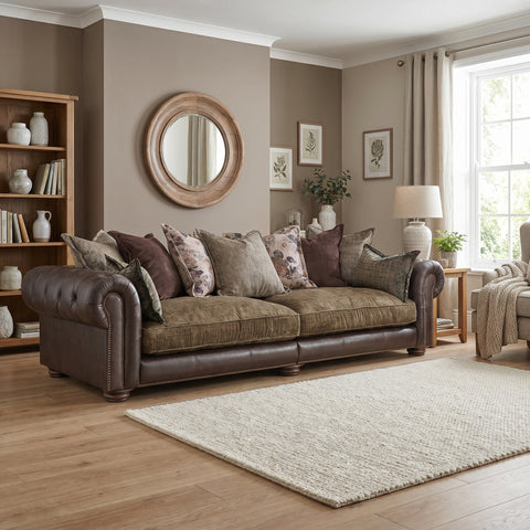 Blossom 4 Seater Pillow Back Sofa - 3.5 Seater Split Sofa - Split Back Frame 4 Seater Sofas Sterling Home 2