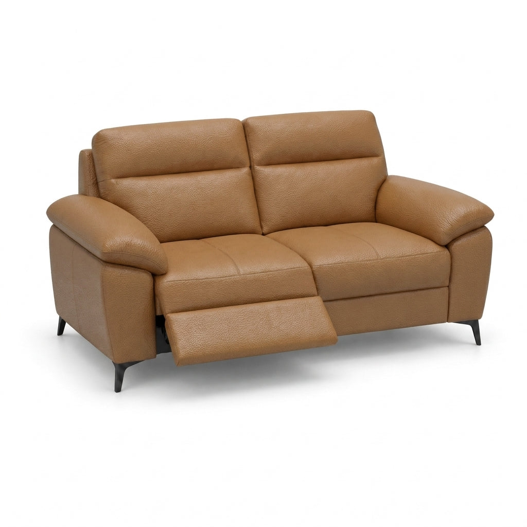 Nicoletti Vivaldi 2 Seater Recliner Sofa On Legs - 2 Seater Double Power Recliner on Legs CK Botero - Power Recliner with USB-C 2 Seater Sofas Sterling Home 3 Botero 2151 Cuoio