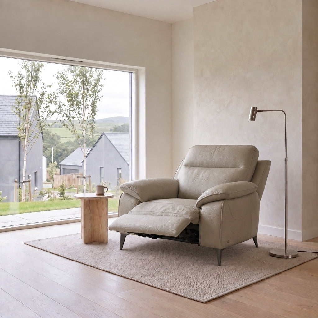 Nicoletti Vivaldi Recliner Armchair On Legs  - Power Recliner Chair on Legs CK Botero - Power Recliner with USB-C — Botero 2152 Taupe, gallery image 1