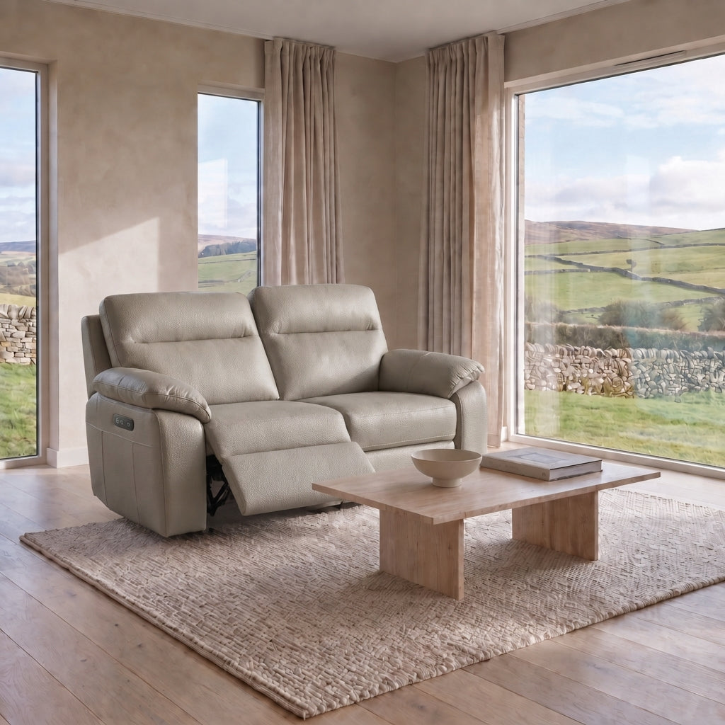 Nicoletti Vivaldi 2 Seater Recliner Sofa - 2 Seater Double Power Recliner CK Botero - Power Recliner with USB-C — Botero 2152 Taupe, gallery image 1