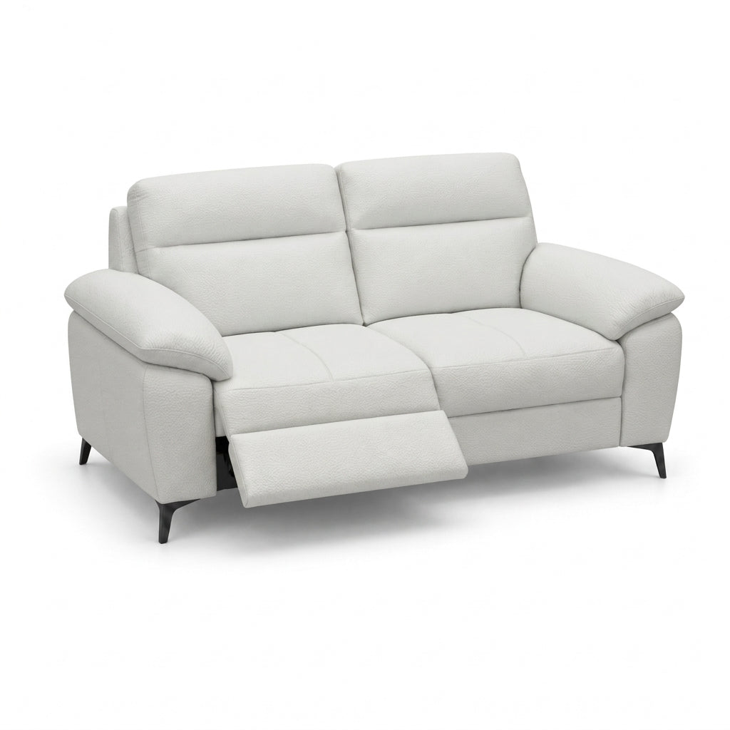 Nicoletti Vivaldi 2 Seater Recliner Sofa On Legs - 2 Seater Double Power Recliner on Legs CK Botero - Power Recliner with USB-C 2 Seater Sofas Sterling Home 1 Botero 2153 Bianco
