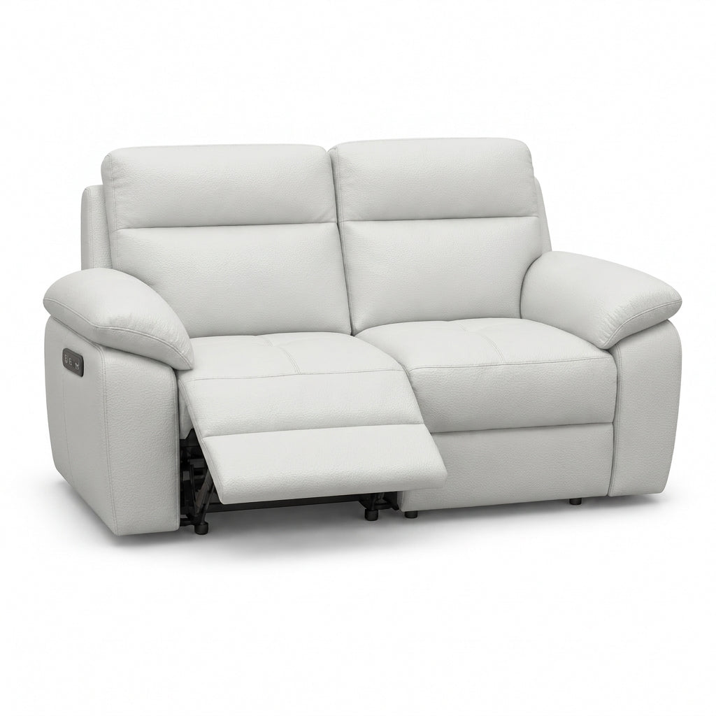 Nicoletti Vivaldi 2 Seater Recliner Sofa - 2 Seater Double Power Recliner CK Botero - Power Recliner with USB-C 2 Seater Sofas Sterling Home 1 Botero 2153 Bianco