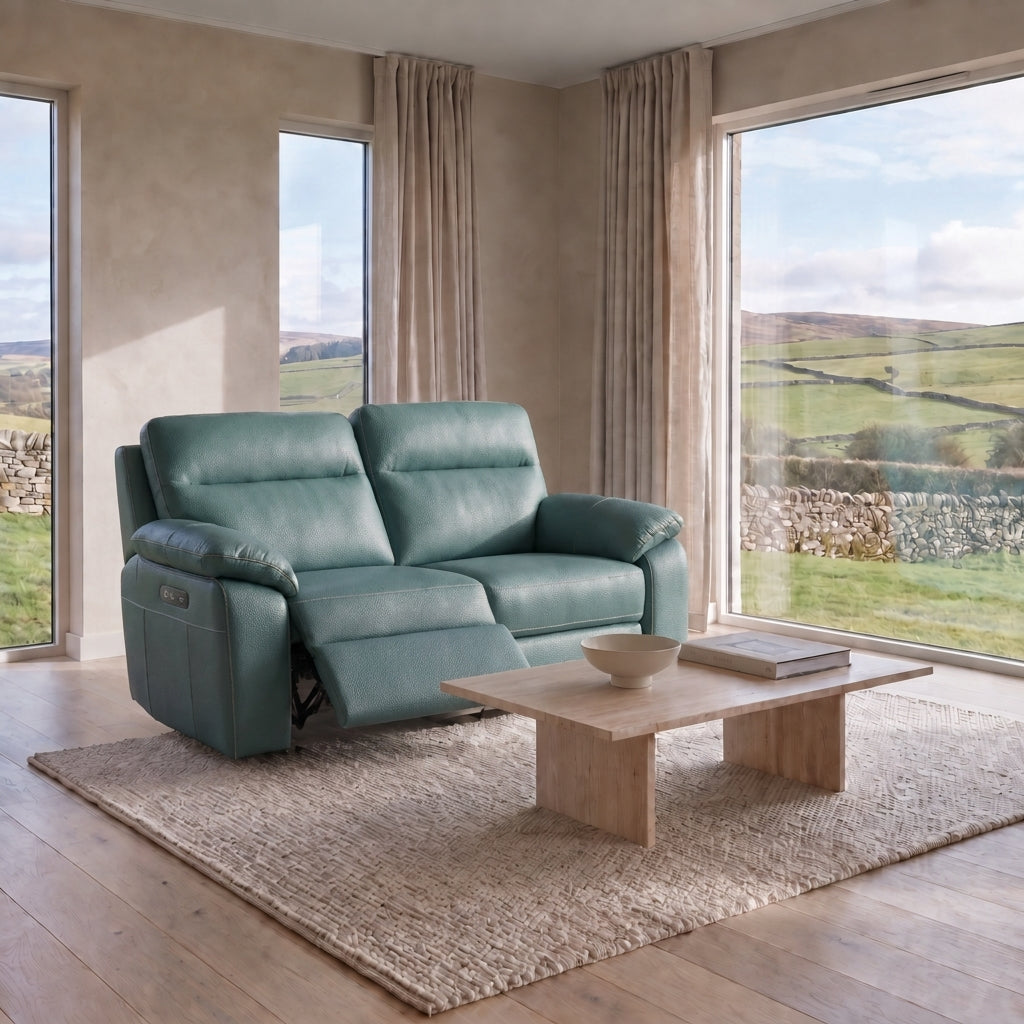 Nicoletti Vivaldi 2 Seater Recliner Sofa - 2 Seater Double Power Recliner CK Botero - Power Recliner with USB-C — Botero 2155 Ottanio, gallery image 1