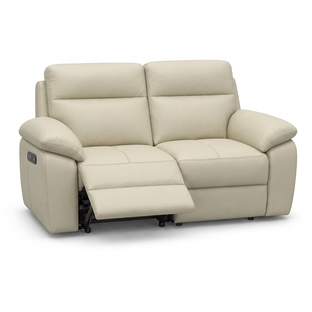 Nicoletti Vivaldi 2 Seater Recliner Sofa - 2 Seater Double Power Recliner CK Botero - Power Recliner with USB-C 2 Seater Sofas Sterling Home 2 Botero 2156 Crema